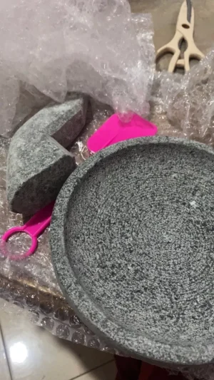 cobek batu asli (ulekan + cobek ) 30 cm